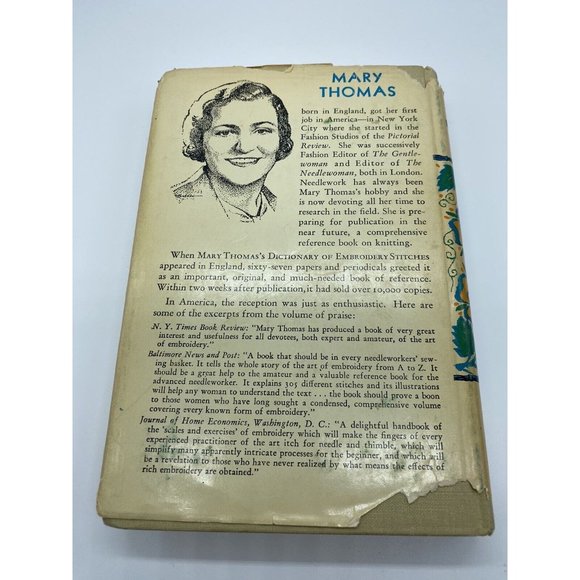 Mary Thomas's Embroidery Book by Mary Thomas Hardcover Dust Jacket 1936 - Picture 2 of 14